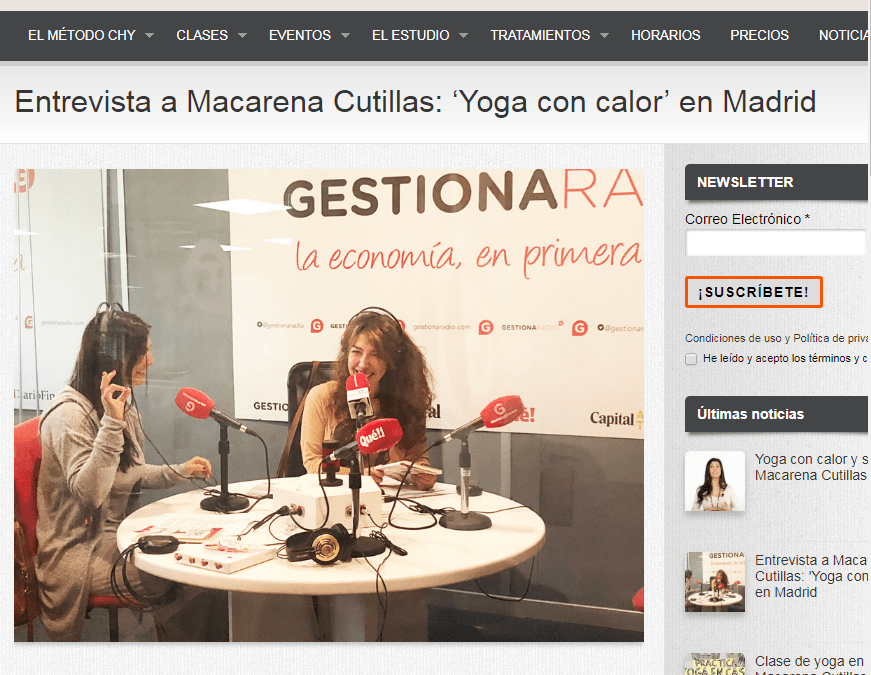 Entrevista a Macarena Cutillas: ‘Yoga con calor’ en Gestiona Radio Madrid